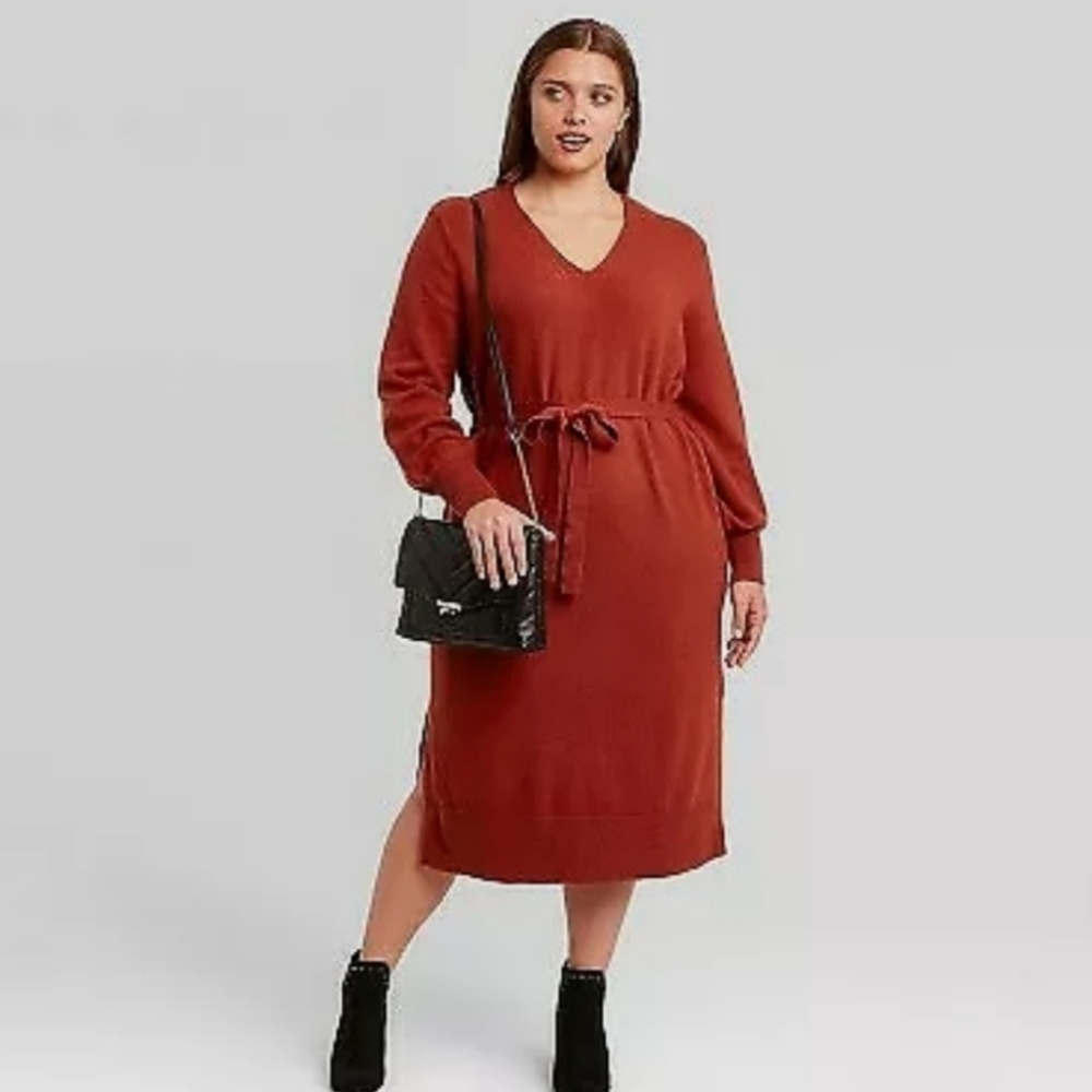Ava & Viv Red Sweater Dress